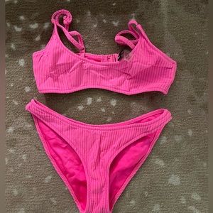 Triangl pink ribbed swimsuit